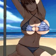 うわあ～、服が絡まって両腕の自由があ～