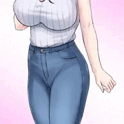 【次回作品CG ＆ 進捗状況】セーラーママン2版の田尻尚子の私服姿と巨尻巨乳の裸体姿。