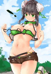【リクエスト】ジョギング中に汗でおっぱいポロリした秦良玉