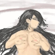 横たわる女の子