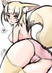 恥じらいつつ挑発ポーズ