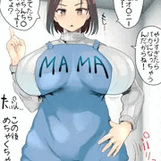 ママが息子を叱る