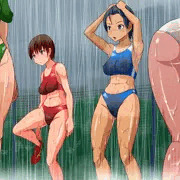 陸上ブルマ　濡れ濡れ　透け透け