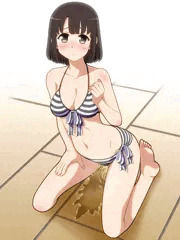 加○恵の水着お漏らし