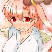 お題をいただいたオリジナル巫女服天使娘×２