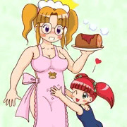 いい肉の日に描いたいい肉のお姉さんとうちの子