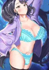 黒髪下着姿ふたなりちゃん勃起露出