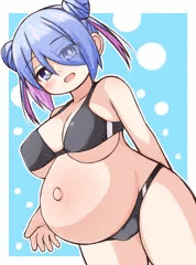 おだんごツインテ黒ビキニ