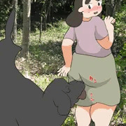 クロと雑木林で交尾