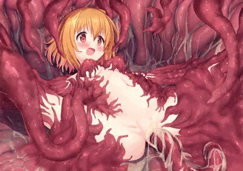 触手の一部にされた女の子
