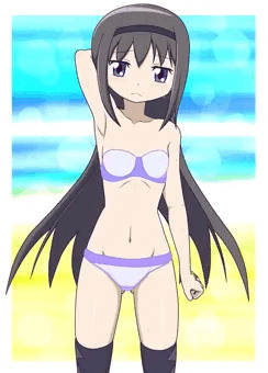暑いので脱いでしまったほむ