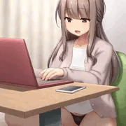 リモート会議中のOLさん