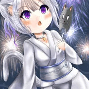 花火と猫