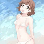 布面積が少ない水着で撮影