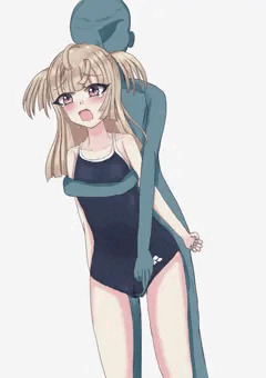 スク水月川ちりちゃんにバックから手マン