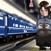 夜遅くまで待って夜行列車が撮れたことにご満悦の鉄JK