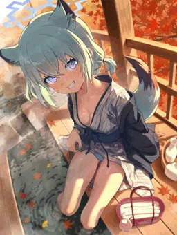 シグレと足湯