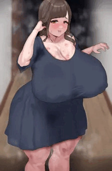 なぜか汗だくで宅配の応対をしてるお姉さん