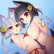 のじゃロリババア狐さまシロ様クロ様うちわ絵【夏コミグッズその１】