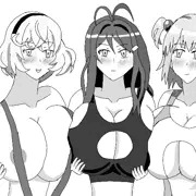 礼先輩、女部田、スス子  パイズリ