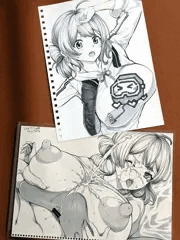 夜の落書き！花海佑芽、姉よりデカいパイズリ顔射！
