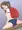 ありすちゃんが机の上で