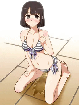 加○恵の水着お漏らし