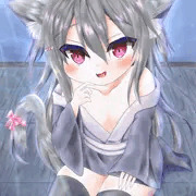 月夜の黒猫