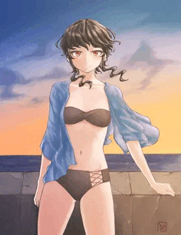 まだ暑いのでうちの子に水着を着てもらった