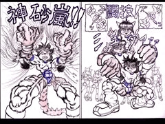 次回作の2ページマンガ『風を裂いてぶっちぎりのねね子.3(6人のねね子！編』の下書きです！