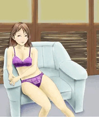 ゆったりと椅子に座る女