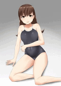 おなかが大きくなったスク水大井っち