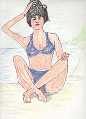 彩ちゃんと海水浴