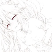 小さな玉藻の前とチュッチュもにゅもにゅの後　線画