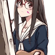筆で弄られる美術部員ちゃん