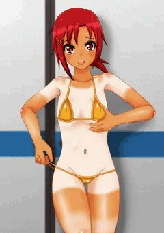 あかねちゃんの日焼け水着