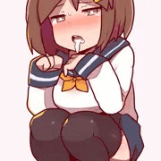 口から精液を垂らす女の子