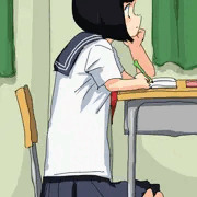お勉強してるガール
