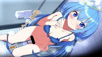 リク絵　（ツインテールちゃん洋式おしっこ）