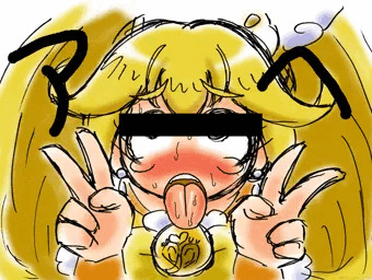 キュアピースの簡単なアヘの描き方