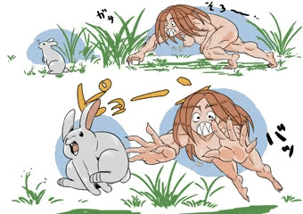 巨大な女の子と自然界