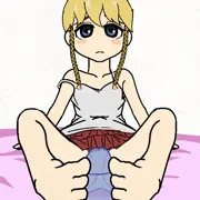 金髪ロリ足コキ
