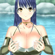 大きな乳をもちあげるくノ一