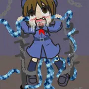 触手と水色制服少女