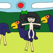 古代怪鳥に乗って
