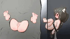 ケモミミ壁尻