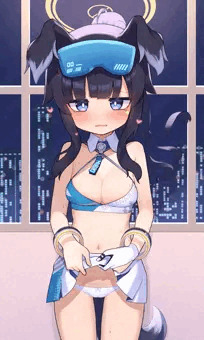チア猫塚ヒビキちゃんに応援たくし上げしてもらいたいイラスト