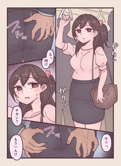 電車内で複数人の男性に弄ばれちゃう子　その1