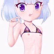 ひなき様ビキニたくし上げ（おしっこ染み差分追加）