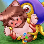 メーダに遊ばれるプクリポ